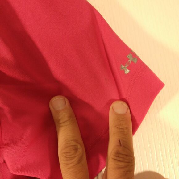 Under Armour RUN tshirt womens XL XLarge pink short sleeve semi-fitted train - Picture 5 of 12